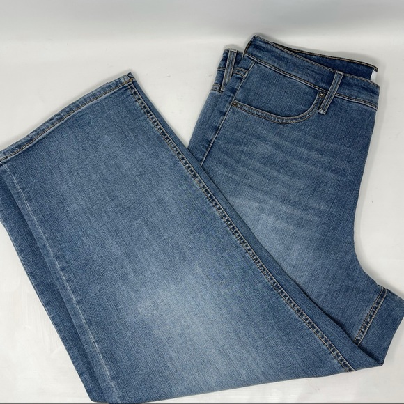 NWT! Skinny Girl High Rise Button Front Cropped Wide Leg Denim Stretch Jeans - Picture 8 of 14